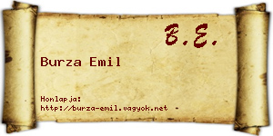 Burza Emil névjegykártya